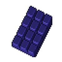 un 8 bit retro-styled pixel art illustrazione di un' blu cioccolato sbarra. png