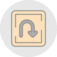 U Turn Vector Icon Design