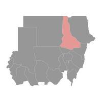 River Nile State map, administrative division of Sudan. Vector illustration.