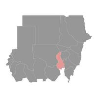 White Nile State map, administrative division of Sudan. Vector illustration.