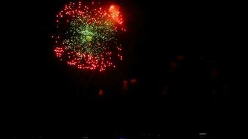 Colorful fireworks at City day festival, Novosibirsk, Russia video