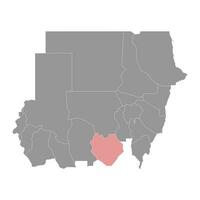 sur cordofán estado mapa, administrativo división de Sudán. vector ilustración.