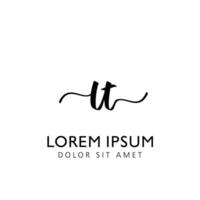 LT Initial Handwriting Template Design vector