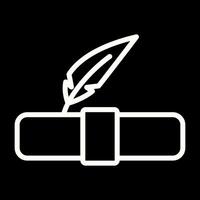 Quill pen with scroll Vector Icon