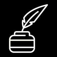 Quill pen with inkwell Vector Icon