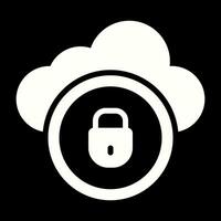 icono de vector de seguridad en la nube