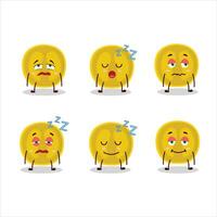 Cartoon character of slice of nance with sleepy expression vector