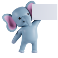 3d render animal cute elephant png