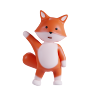 3d render animal cute fox png