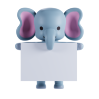 3d render animal cute elephant png