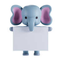 3d rendere animale carino elefante png