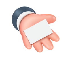 Top view left hand is handing you a paper receipt or tax invoice ,PNG 3d on transparent background png