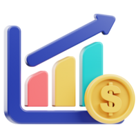 Financial Growth 3D Illustration png