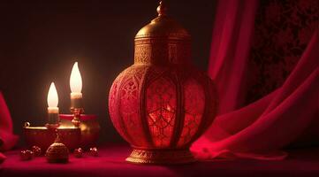islamic lantern gold for element islamic event and celebration photo