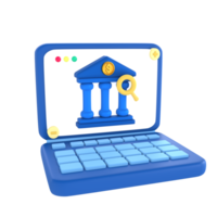 Online banking financial technology 3D Icon render png