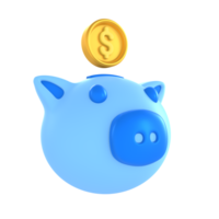 Piggy bank financial technology 3D Icon render png