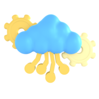 online wolk technologie financieel technologie 3d icoon geven png