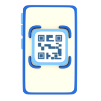 QR code scanner financial technology 3D Icon render png