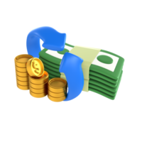 Money exchange financial technology 3D Icon render png