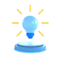 Ideas, lamp object. financial technology 3D Icon render png