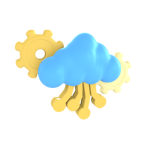 online cloud technology financial technology 3D Icon render png
