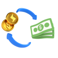 geld uitwisseling financieel technologie 3d icoon geven png