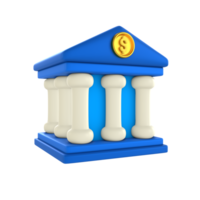 Bank financial technology 3D Icon render png