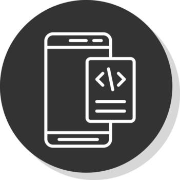 móvil codificación vector icono diseño