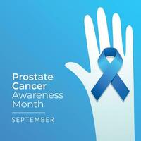 Prostate Cancer Awareness Month design template good for celebration usage. blue ribbon design template. flat ribbon design. vector eps 10.