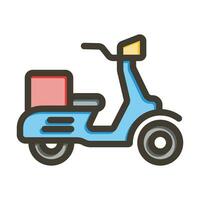 scooter vector grueso línea lleno colores icono para personal y comercial usar.