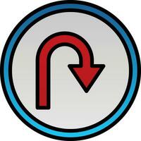 U Turn Vector Icon Design