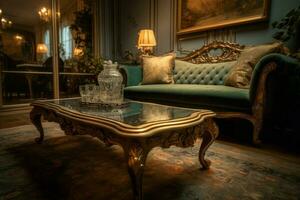 Luxury room antique sofa. Generate Ai photo