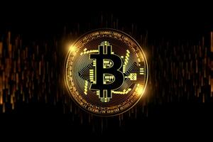 Gold bitcoin crypto. Generate Ai photo