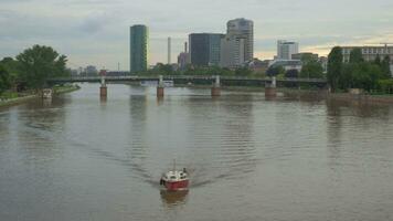 Frankfurt cityscape with the Main river, Germany video