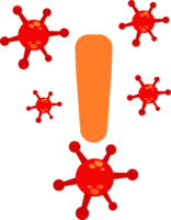 plat style virus icône concept png