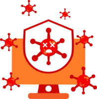 plat style virus icône concept png