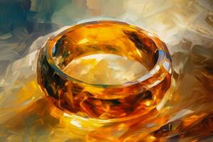 Amber rings. Generate Ai photo