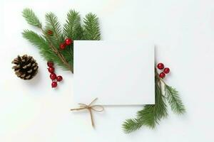 Christmas blank card. Generate Ai photo