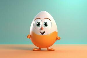 Cute egg character eye. Generate Ai photo