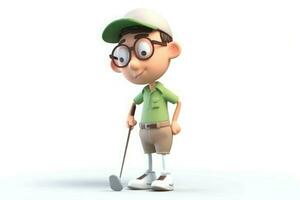 dibujos animados golfista jugador. generar ai foto