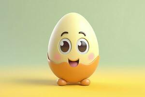 Cute egg character. Generate Ai photo