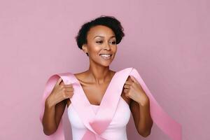 Breast cancer woman treatment. Generate Ai photo