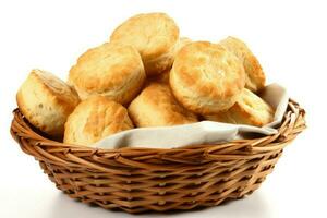 Buttermilk basket biscuit. Generate Ai photo