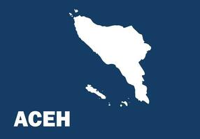 vector de aceh mapa en azul y blanco color