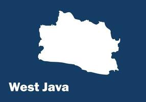 vector de Oeste Java mapa en azul y blanco color