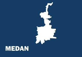 vector of Medan map in blue and white color