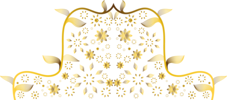 gouden bloemen ornament png