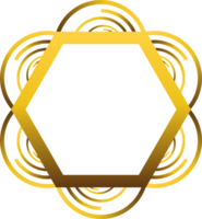 gold hexagonal ornament png