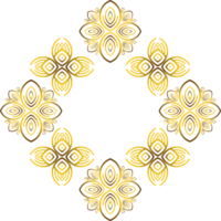 gold abstract floral ornament png