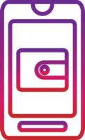 contorno degradado estilo móvil teléfono icono png